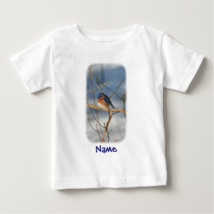 T-shirt Pour Bébé Monogramme Bluebird Votre Nom Personnalisé
