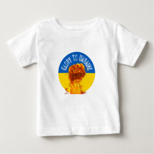 T-shirt Pour Bébé Monogramme de résistance au drapeau de l'Ukraine 