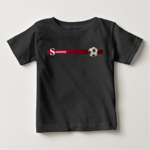 T-shirt Pour Bébé Monogramme et nom Soccer Design