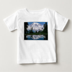 T-shirt Pour Bébé Mont Rainier   Reflet dans un étang de montagne