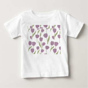T-shirt Pour Bébé Motif floral de tulipes violettes 