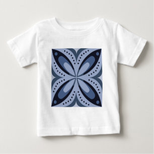 T-shirt Pour Bébé Motif géométrique bleu de style rétro