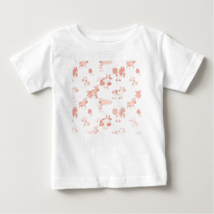 T-shirt Pour Bébé Motif imprimé vache rose Impression d'animaux pa