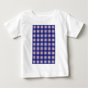 T-shirt Pour Bébé Motif Mod Plaid Rouge Blanc Bleu