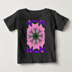 T-shirt Pour Bébé Motif Motif Monogramme noir et rose joli