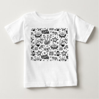 T-shirt Pour Bébé Motif sans fin dessiné à la main psychédélique en