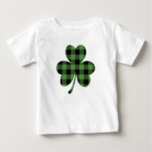 T-shirt Pour Bébé Motif Trèfle Irlandais à carreaux Green Buffalo -6