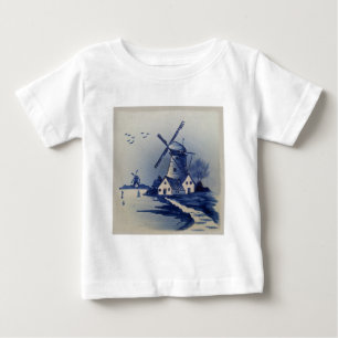 T-shirt Pour Bébé Moulin blanc blanc blanc vintage