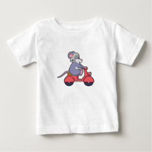 T-shirt Pour Bébé Mouse as Biker with Scooter.PNG