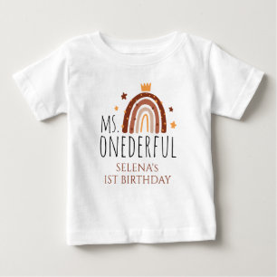 T-shirt Pour Bébé MS Onederful Terracotta Rainbow 1er anniversaire