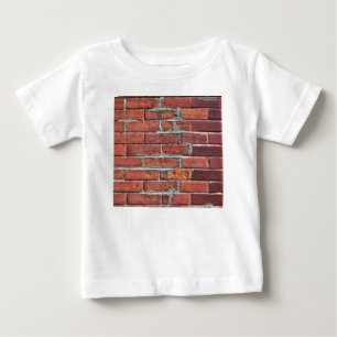 T-shirt Pour Bébé Mur en brique rouge texturé élégant
