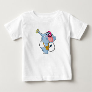 T-shirt Pour Bébé Musique d'écouteur éléphant