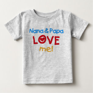 T-shirt Pour Bébé Nana et le papa m'aiment