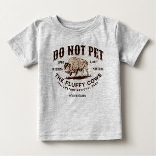 T-shirt Pour Bébé Ne Touchez Pas Les Vaches Douces Bison De Yellowst