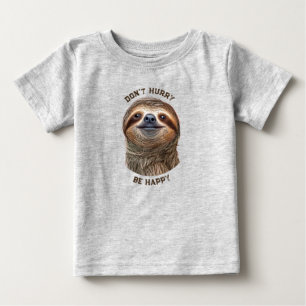T-shirt Pour Bébé Ne vous pressez pas Soyez Heureux Paresseux souria