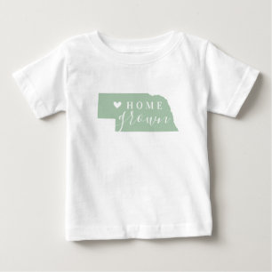 T-shirt Pour Bébé Nebraska Maison cultivée Carte d'état des couleu