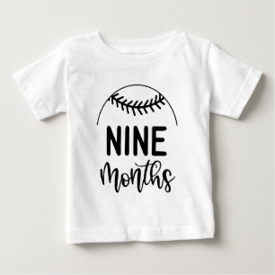 T-shirt Pour Bébé Neuf mois de baseball bébé Milestone -
