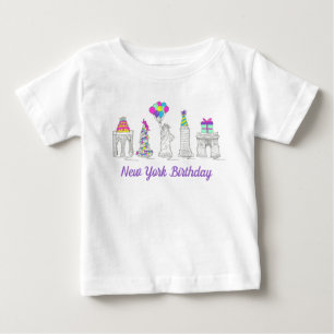 T-shirt Pour Bébé New York City NYC Landmarks fête d'anniversaire