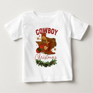 T-shirt Pour Bébé Noël Cowboy