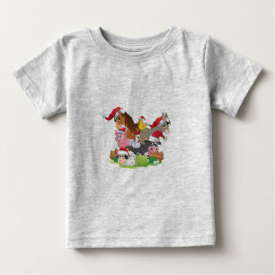 T-shirt Pour Bébé Noël des animaux de ferme