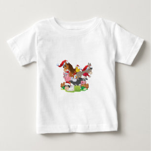 T-shirt Pour Bébé Noël des animaux de ferme