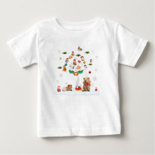T-shirt Pour Bébé Noël Du Cochon De Guinée Sur L'Arbre D'Hiver Amour