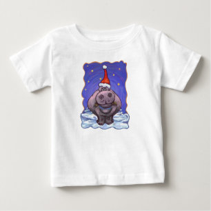 T-shirt Pour Bébé Noël Hippopotame