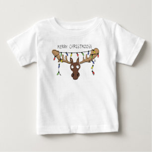 T-shirt Pour Bébé Noël Moose mignonne drôle animal de vacances