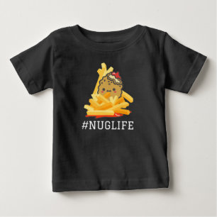 T-shirt Pour Bébé Noir #Nuglife Poulet Nugget et Fries