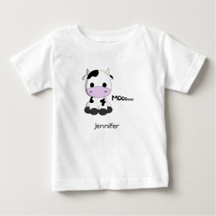 T-shirt Pour Bébé Nom de bande dessinée de vache à kawaii de béb