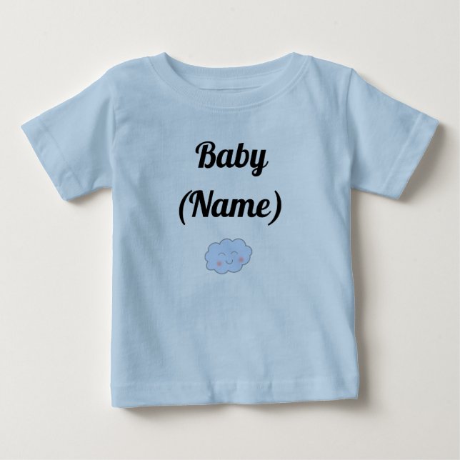 T-shirt Pour Bébé Nom de bébé personnalisé Cloud souriant (Devant)