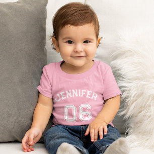 T-shirt Pour Bébé Nom de la fille du bébé Jersey Numéro Sport Coton 