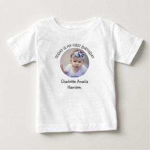T-shirt Pour Bébé Nom de la première année Coucou Photo de la fêt