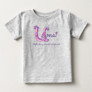 T-shirt Pour Bébé Nom de l'art du doodé initial Uma signifiant viole