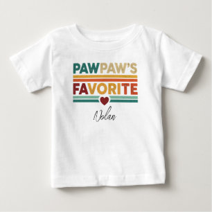 T-shirt Pour Bébé Nom de script moderne simple rétro préféré de Pawp