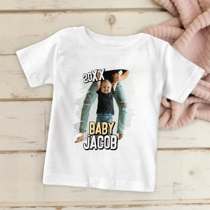 T-shirt Pour Bébé Nom du bébé Moderne Simple Grunge Personnalisé Pho