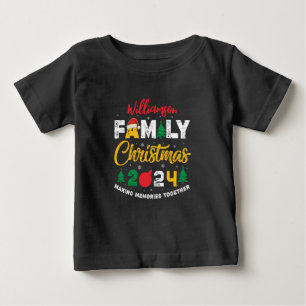 T-shirt Pour Bébé Nom personnalisé Année Correspondante Famille Noël