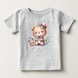T-shirt Pour Bébé Nom personnalisé Cute Teddy Bear Animal Art