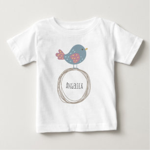 T-shirt Pour Bébé Nom personnalisé de l'oiseau mignon