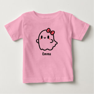 T-shirt Pour Bébé Nom personnalisé du fantôme mignon Halloween