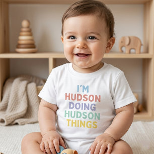 T-shirt Pour Bébé Nom personnalisé Faire des choses drôles