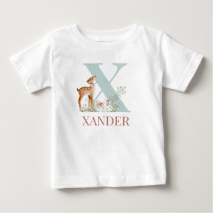 T-shirt Pour Bébé Nom personnalisé Lettre initiale X