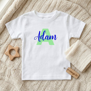 T-shirt Pour Bébé Nom personnalisé + Monogramme (Cadeau mignon) Nouv