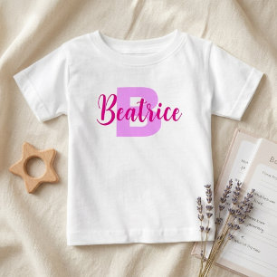 T-shirt Pour Bébé Nom personnalisé + monogramme (cadeau pour petite