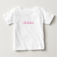 Nom personnalisé texte rose mignon bébé T-shirt