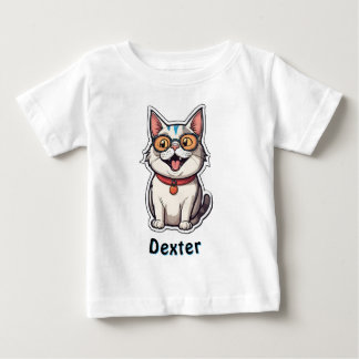 T-shirt Pour Bébé Nom personnalisé Texte Sticker Chat personnalisé T