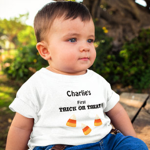 T-shirt Pour Bébé Nom sur 6-24 Mois Bébé Halloween T-shirt blanc