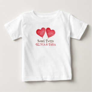 T-shirt Pour Bébé Noms personnalisés pour des jumeaux