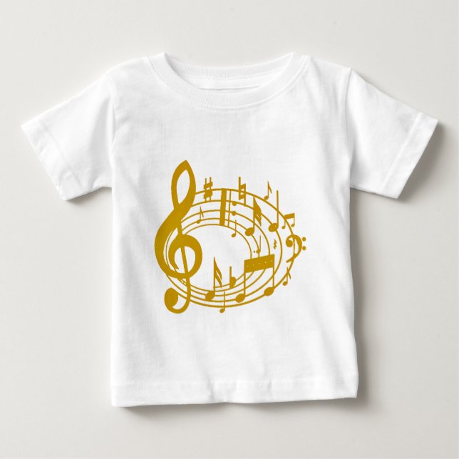 T-shirt Pour Bébé Notes de Gold_ (Devant)