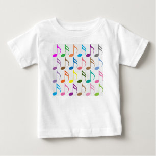 T-shirt Pour Bébé Notes musicales colorées motif